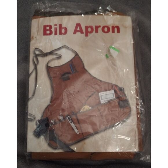 Bib Apron for Tools/Crafting Canvas 8 Pockets 2 Hammer Loops - Picture 1 of 4